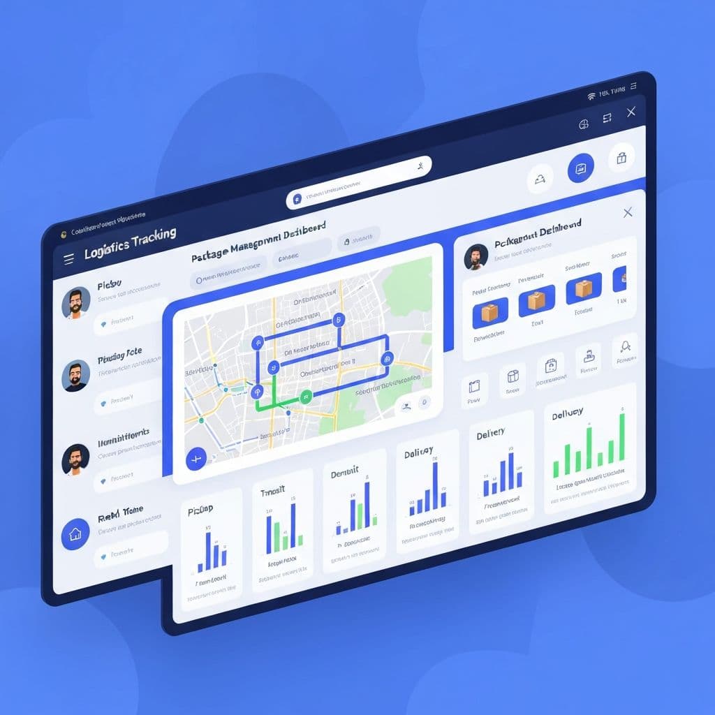 QoraxAI courier management software dashboard — parcel tracking and branch management