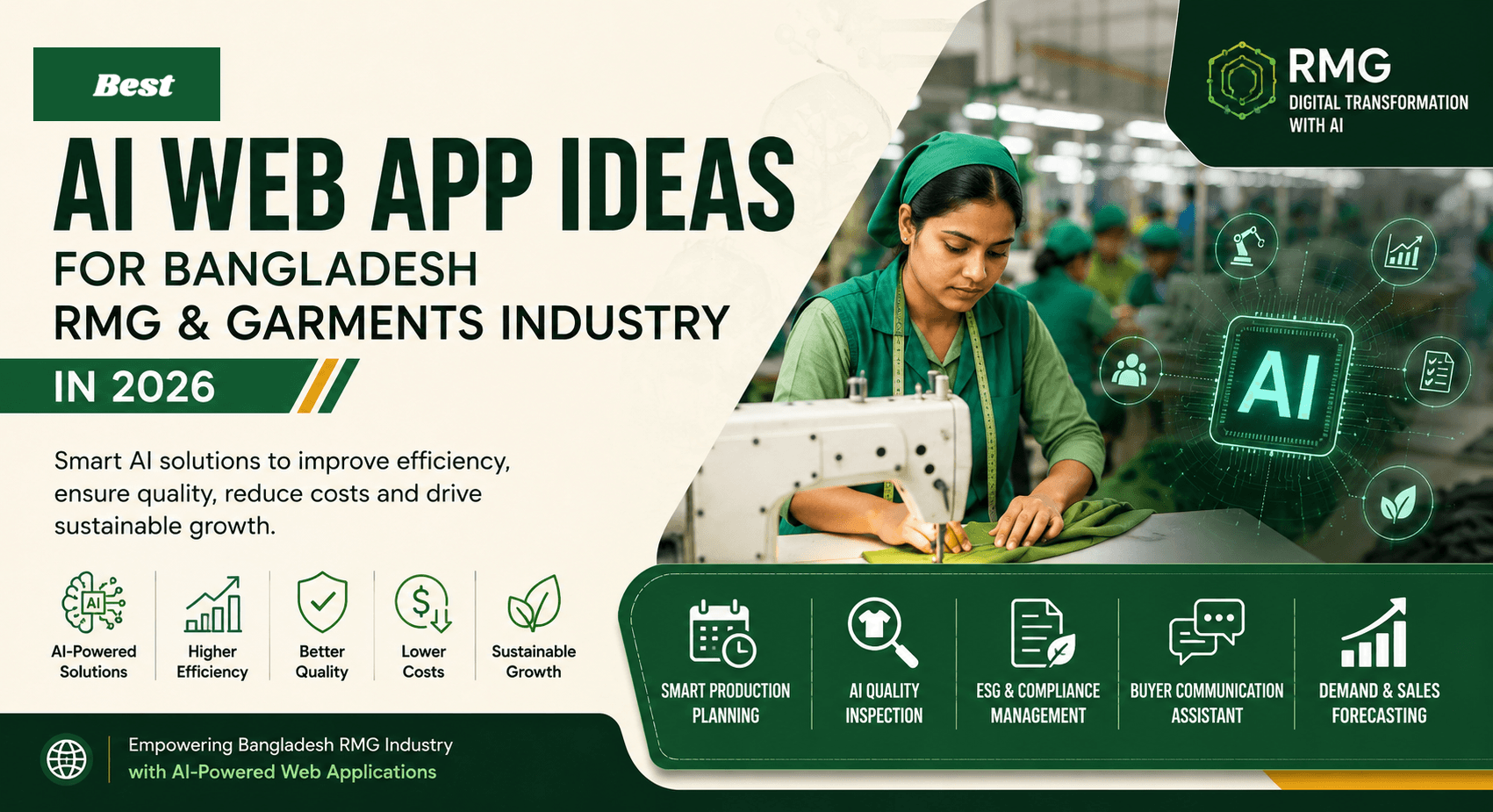 Best AI Web App Ideas for Bangladesh RMG & Garments Industry in 2026